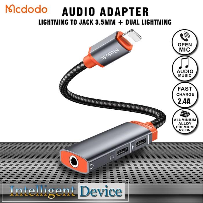 Terlaris Mcdodo Converter Iphone To Jack 3.5Mm + Dual Lightning Ca-0950
