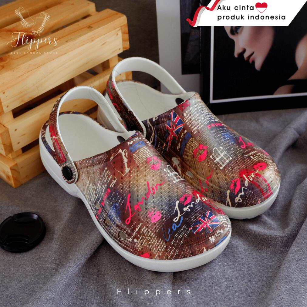 Promo Sandal Kodok/Sendal Kodok Motif London/Sandal Kodok  Printing/Sandal Pria Dewasa/Sandal Keren/