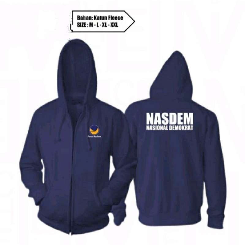 JAKET NASDEM / HODDIE NASDEM / NASIONAL DEMOKRAT / JAKET PEMILU / JAKET PARTAI / JAKET NASIONAL DEMO