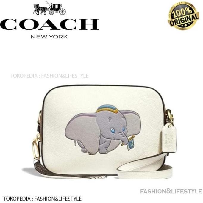 Sale Now Coach X Disney Dumbo Camera Bag In Chalk Calfskin - Tas Coach Original Stok Terbatas