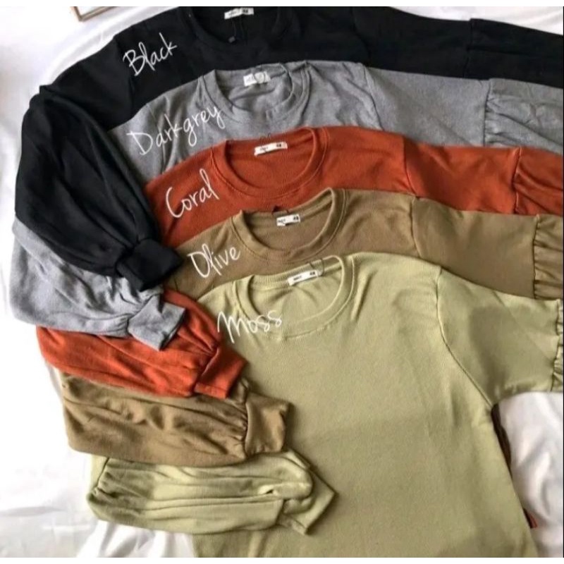 BajuRajutLenganBalonWanita/AtasanWanitaLenganBalon