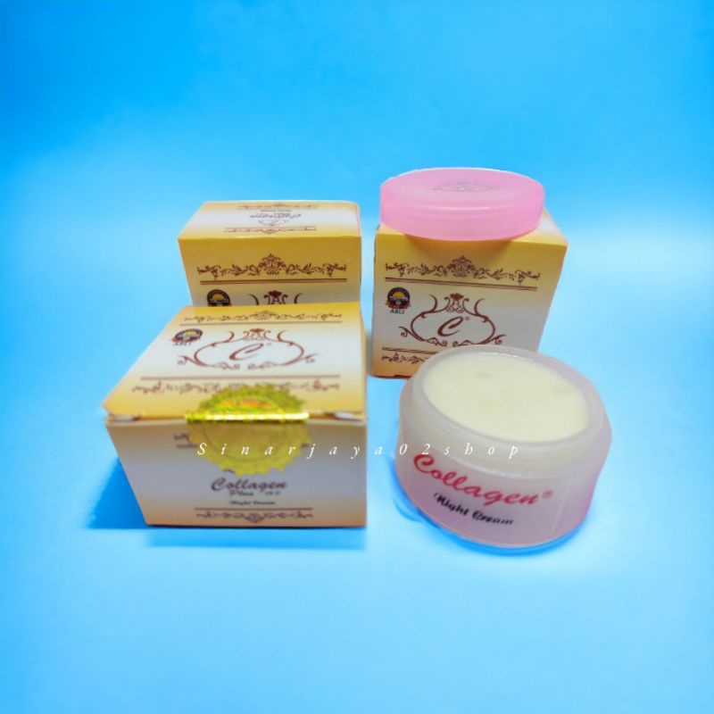 12 Pcs - Cream Collagen Malam Whitening Night Crem 15ml