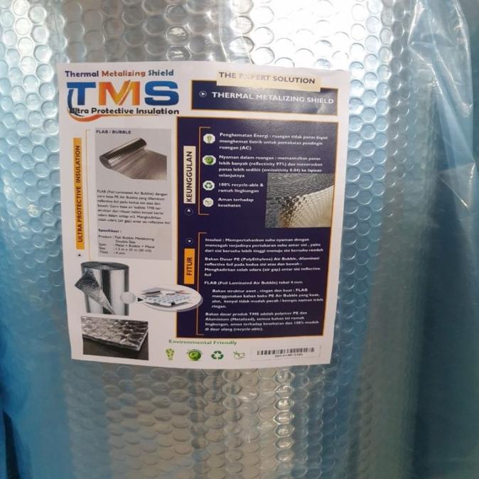 Aluminium Foil Bubble 1 Roll Peredam Anti Panas Atap Rumah 4 Mm Double
