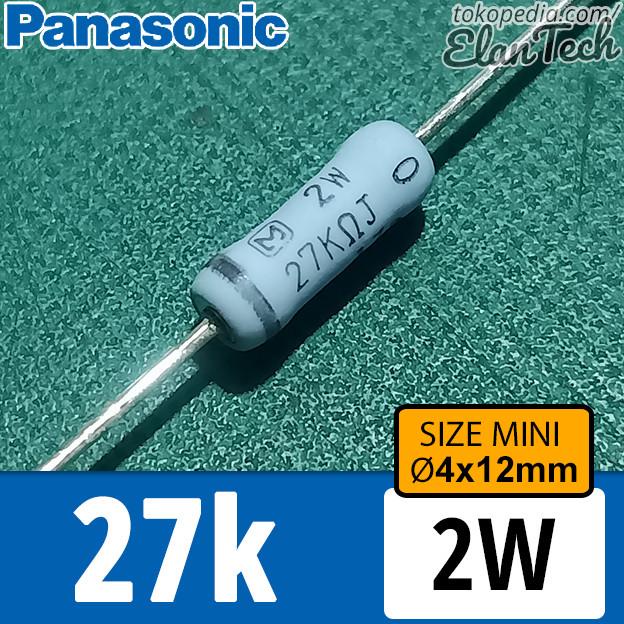 Resistor 27k 2W Panasonic miniaturized size 1W 27 Kilo Ohm Elan73c Juara