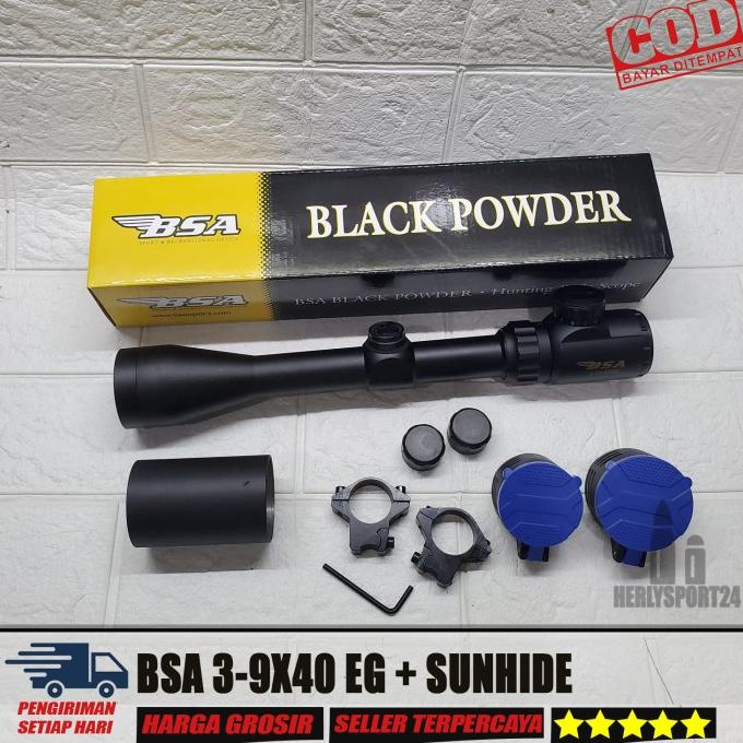 TELESCOPE BSA 3-9X40 EG SUNHIDE TELESKOP BSA 3-9X40 EG 3 WARNA LAMPU