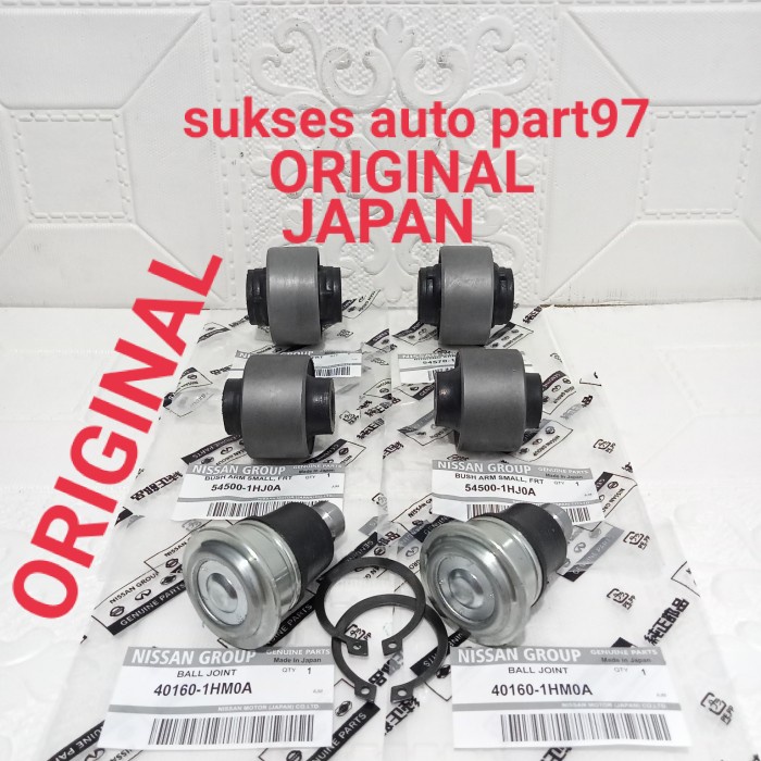 bushing arm depan besar+kecil+ball joint nissan march datsun go ori