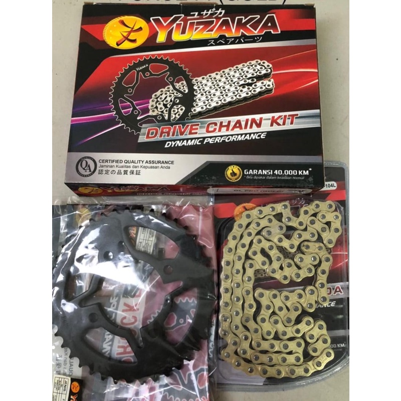 CHAINKIT GEARSET GIRSET GERSET GEAR GIR GER DEPAN BELAKANG RANTAI 420H GOLD HONDA BLADE 125 SUPRA HE