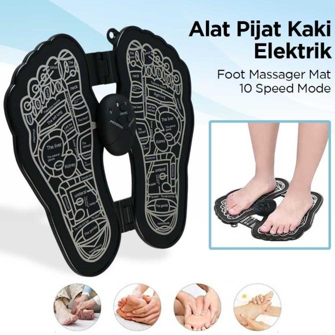 Alat Pijat Pijet Kaki Elektrik Portable Foot Massager Mat Speed Mode