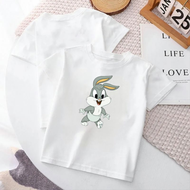 Kaos Anak Unisex Baju Anak Lengan Pendek Baby Bunny Atasan Kaos Oblong Anak 2-16Th Cod