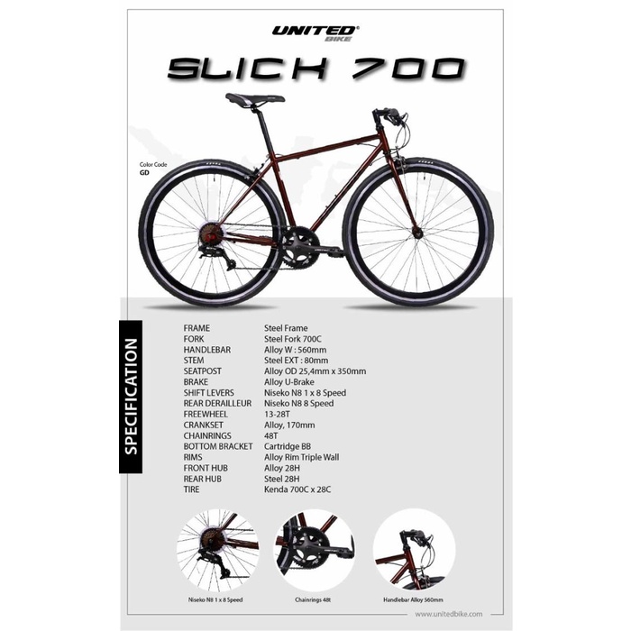 Terlaris Sepeda Hybrid United Slick 71