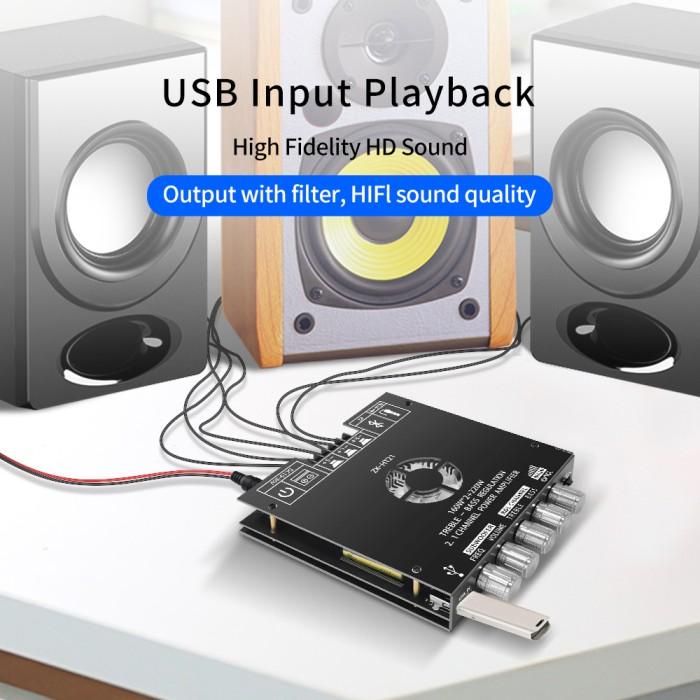Best Seller Zk-Ht21 Bluetooth Digital Power Amplifier Modul 2.1 Channel