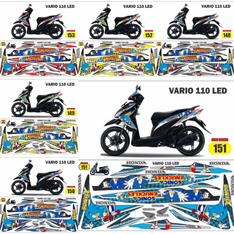 Sticker striping Vario fi / Decal Vario 110 LED / Stiker custom vario / Sonic / aksesoris / variasi 