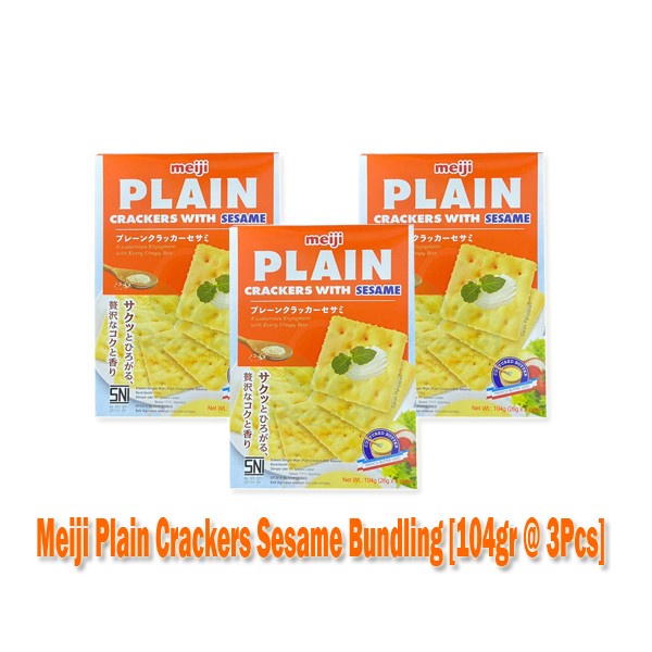 

Meiji Plain Crackers Sesame Bundling [104gr @ 3Pcs]