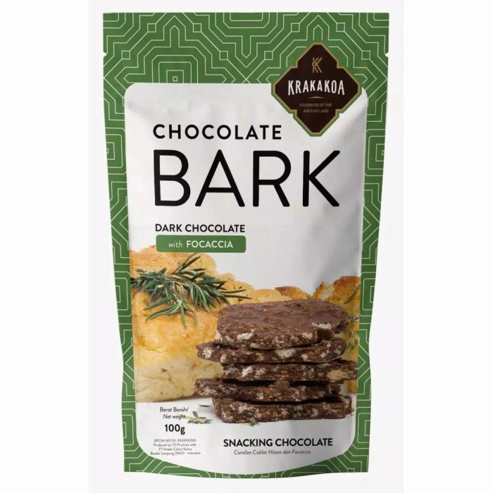 

Krakakoa BEAU Dark Chocolate Bark with FOCACCIA 100g Snack Cokelat
