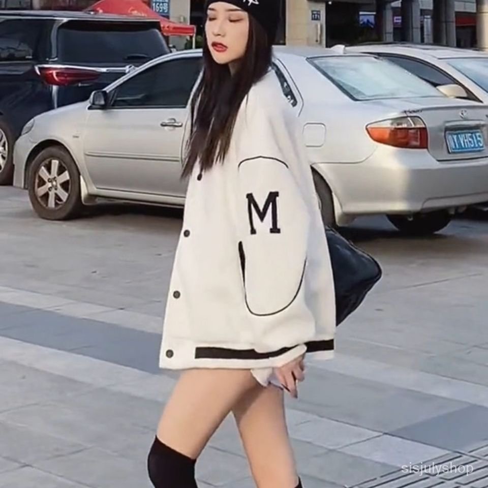 [✅BISA COD] #Sisjuly# Jaket bisbol wanita Amerika / jaket pendek longgar baru wanita
