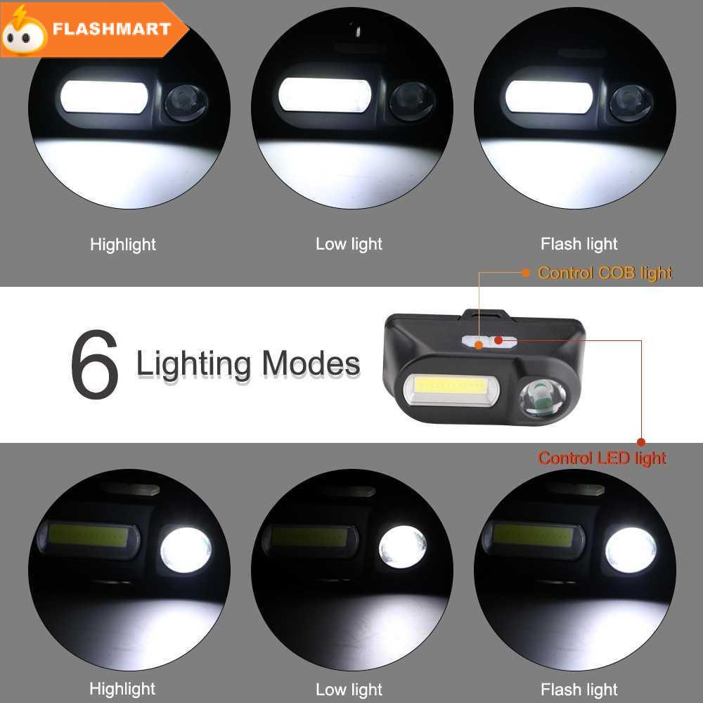 FLASHMART Headlamp Flashlight Headlight LED 3 Modes COB - KX-1804