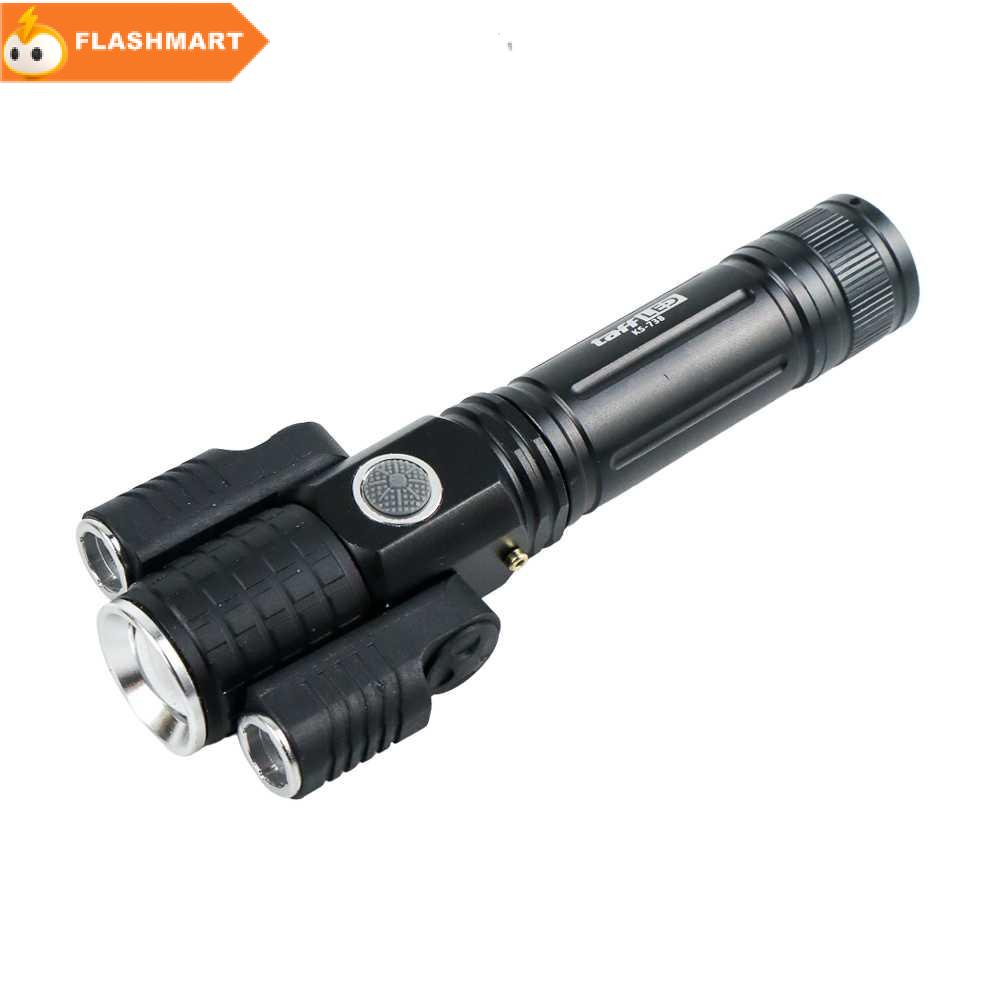 FLASHMART Senter LED Rotating Zoom Cree T6 + 2 x XPE 1500 Lm - KS-738