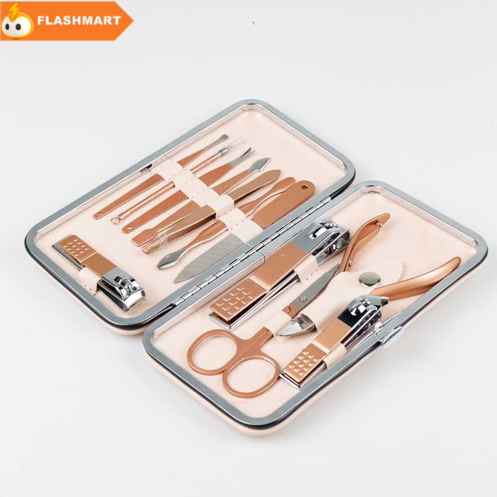 FLASHMART Gunting Kuku Nail Art Set Manicure Pedicure 12 PCS - CT02