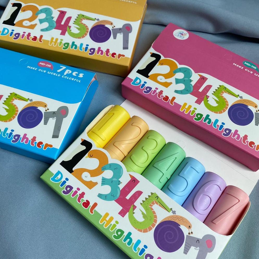 

Stabilo Lucu Tulisan Angka Number Warna Warni 1 Set Isi 7 Pcs Termurah Highlighter 1 Paket Isi 7 Piece Warna Warni Model Unik Original Premium Quality