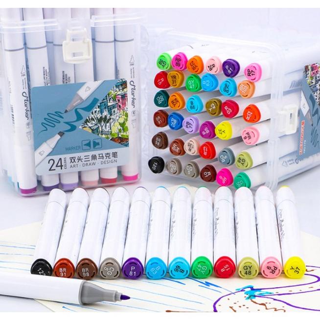 

Set Spidol Warna Double Side Isi 12/18/24/36 Premium Box / Set Spidol Dobel Highlighter Stabilo / Spidol Art Pen / Spidol Kesenian