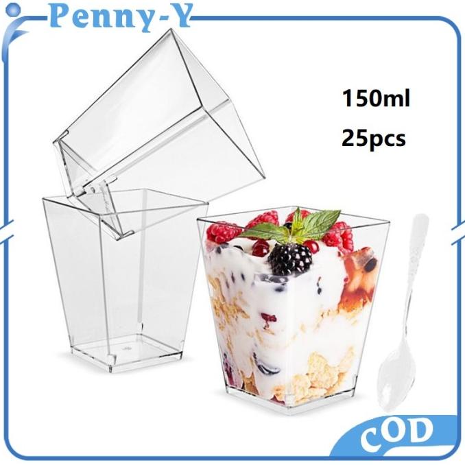 25pcs Puding Cup 150ml Jelly Cup Lc24 Dessert Cup Wadah Kue Kotak