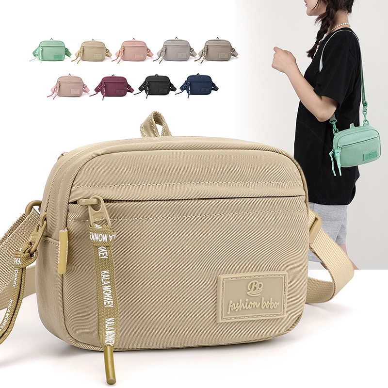 Tas selempang BOBO FASHION 1519 tas selempang wanita nilon waterproof Tas original import