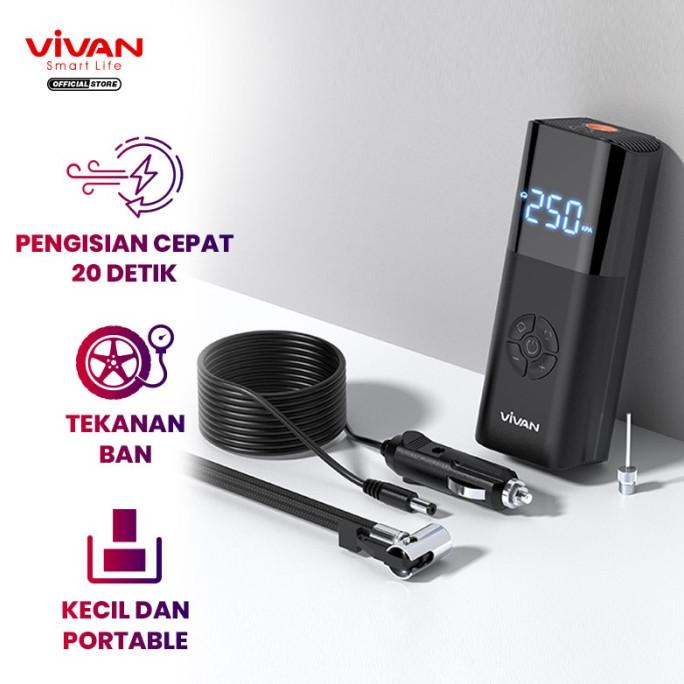 Pompa Ban Mobil Portable VIVAN Inflator Tire VTI02 Elektrik LCD