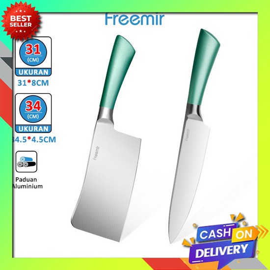 Chef Knife Pisau Koki Super Tajam Golok Daging Kapak Potong Tulang Professional Golok Ketebalan Free