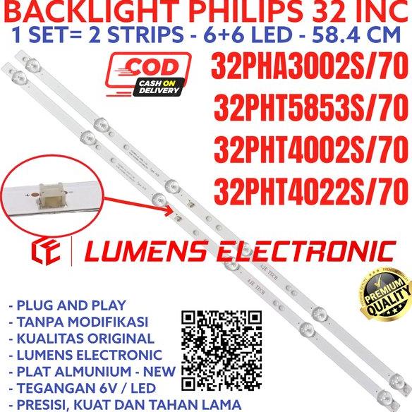 BACKLIGHT TV LED PHILIPS 32 INC 32PHA3002 32PHT5853 32PHT4002 32PHT4022 LAMPU BL 6K 6V 32PHA 32PHT 3