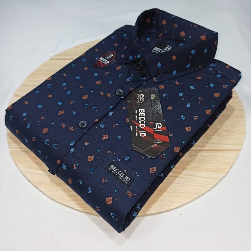 Kemeja pria lengan pendek full print - kemeja pria motif lengan pendek