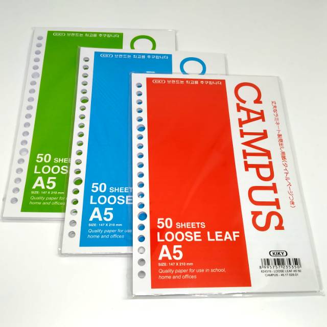 

Isi Binder/ Loose Leaf Kiky A5 Isi 50 Lembar