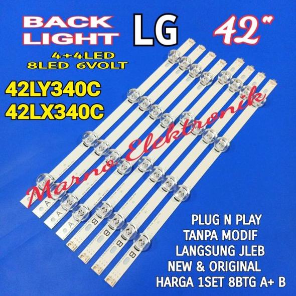 LAMPU BL BACKLIGHT LED TV LG 42 IN 42LY340C 42LX340C BL LG 42 INCH 42LY340 42LX340 4 +4 8LED 6V
