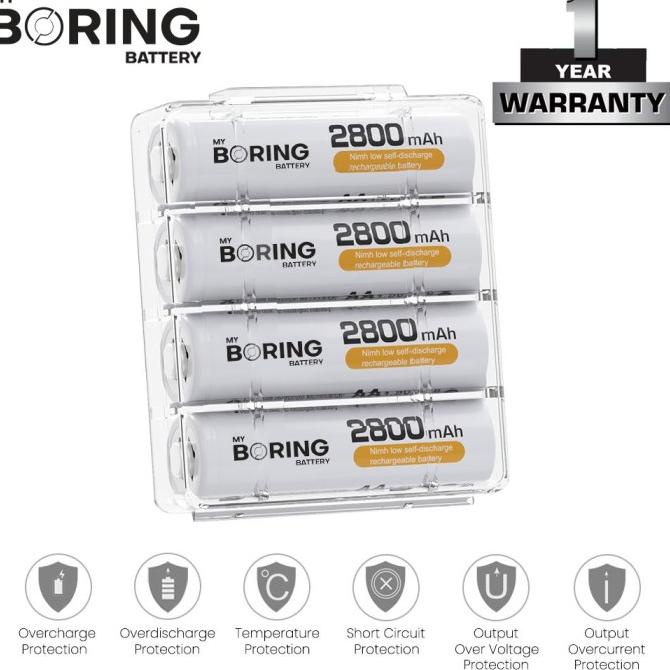 ( BISA COD) My Boring Batery AA 2800 mAh 4 Pack High Power Baterai AA Rechargeable TERBARU Kode 724