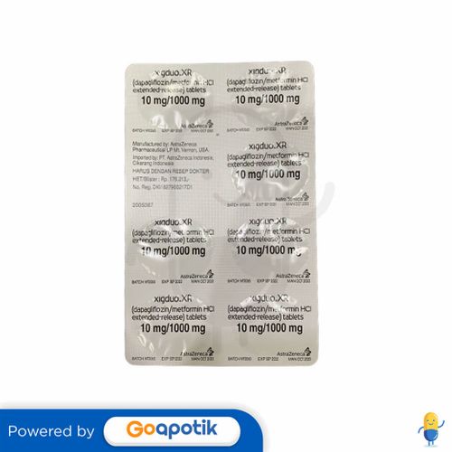 XIGDUO XR 10/1000 MG STRIP 7 TABLET