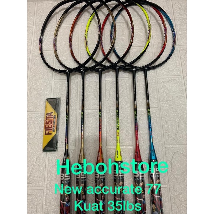 Raket Badminton APACS NEW ACCURATE 77 kuat 35 LBS + bonus grip