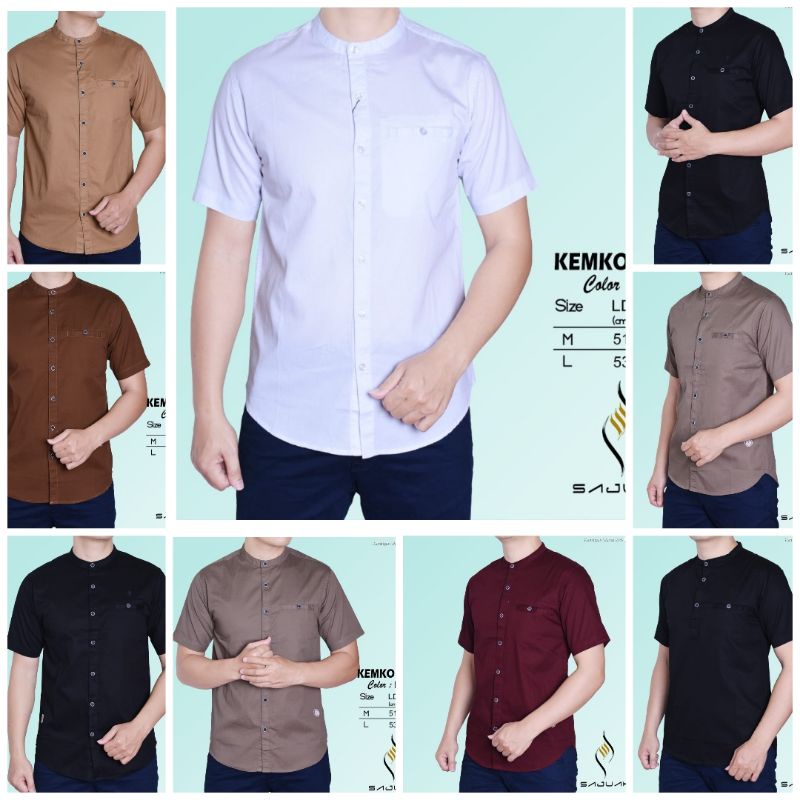 SAJUAK PREMIUM TB BAJU KEMEJA KOKO KEMKO PRIA LENGAN PENDEK KANCING FULL TWILL ORIGINAL SAJUAK