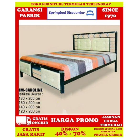Ranjang Besi Tempat Tidur Dipan Divan Rangka Bigstar Caroline 90x200