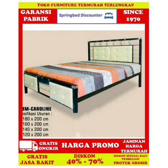 Ranjang Besi Tempat Tidur Dipan Divan Rangka Bigstar Caroline 160x200