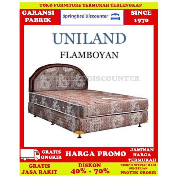 Springbed Spring Bed Uniland Standard hb Flamboyan coklat 160x200 Set