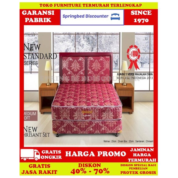Springbed Spring Bed Kasur UNILAND New Standard Chrysant 160x200 Set