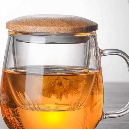 Gelas Cangkir Teh Saringan Kaca Infuser Filter Teko Kaca Saring Teh