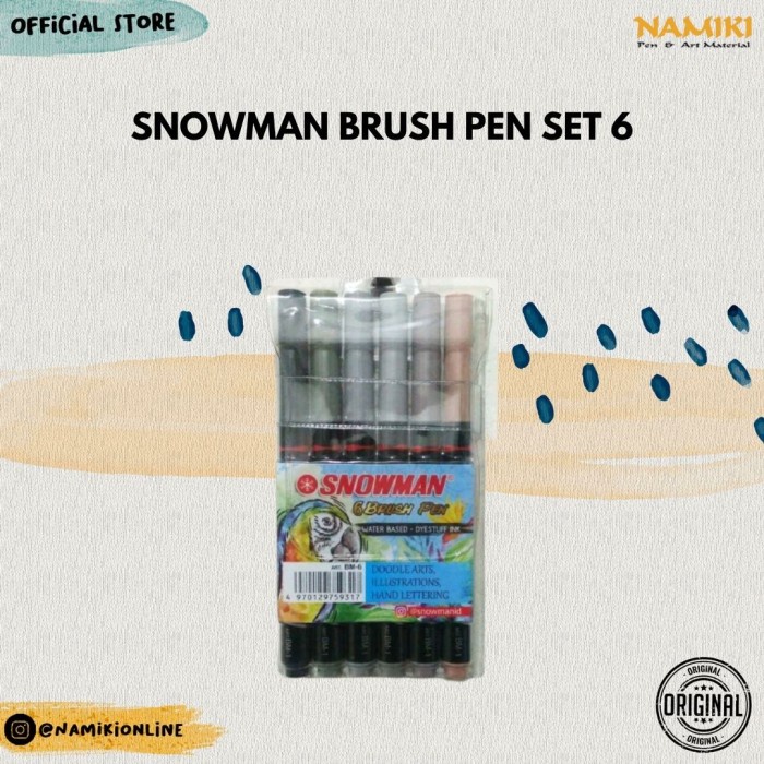 Snowman Brush Pen set 6