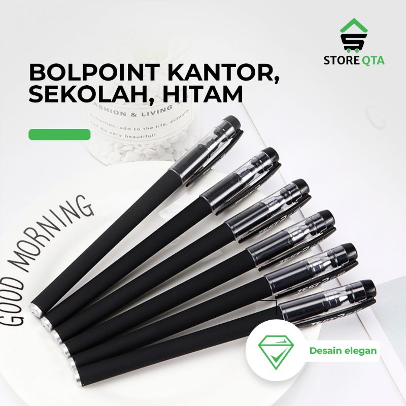 

bolpoin pulpen pena alat tulis sekolah kantor hitam import