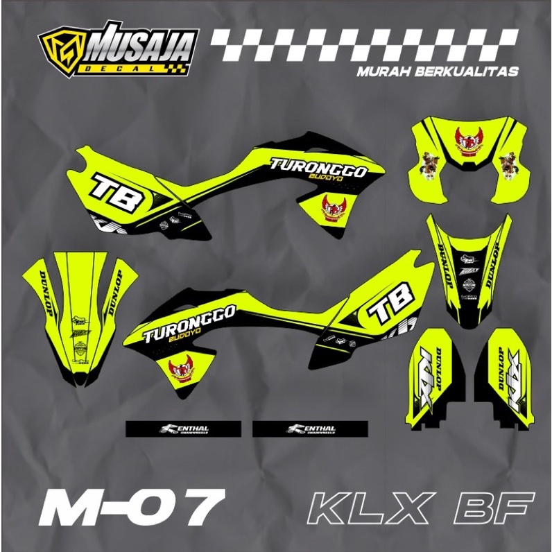 Decal KLX full body hijau stabilo simple - dekal klx fullbody