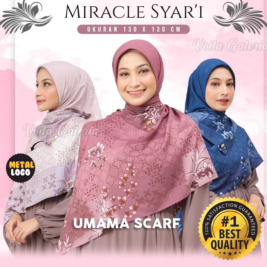 [KODE ATCVQ] Premium Hijab Umama Miracle Syar'i Jumbo 130cm Seragam Kerudung Segi Empat Voal