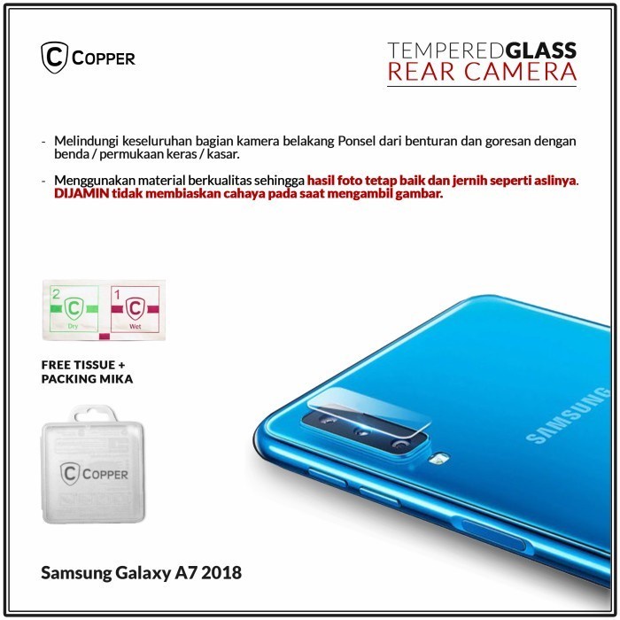 Copper Tempered Glass Kamera - Samsung Galaxy A7 2018