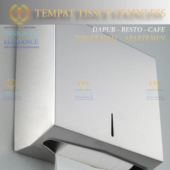 Tempat Tissue Lembaran Cafe Resto Stainless Steel Doff