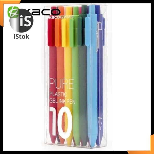 

KACO PURE Candy Gel Pen Pena Pulpen Bolpoin 0.5mm 10PCS - K1015 (Colorful Ink) - ISNEW