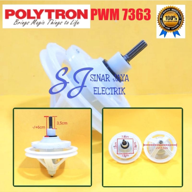 GEARBOX MESIN CUCI POLYTRON 2 TABUNG PWM 7363
