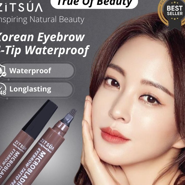 [KODE MKKPK] ZITSUA Korean Eyebrow 4-Tip Waterproof-Pensil Alis Microblading